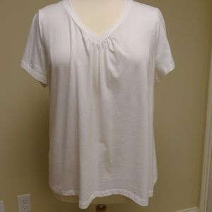 White Sonoma top, short sleeves & ribbed collar